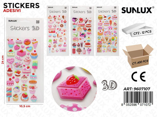 Sunlux Stickers Adesivi 3D Ass. 10.5*24CM