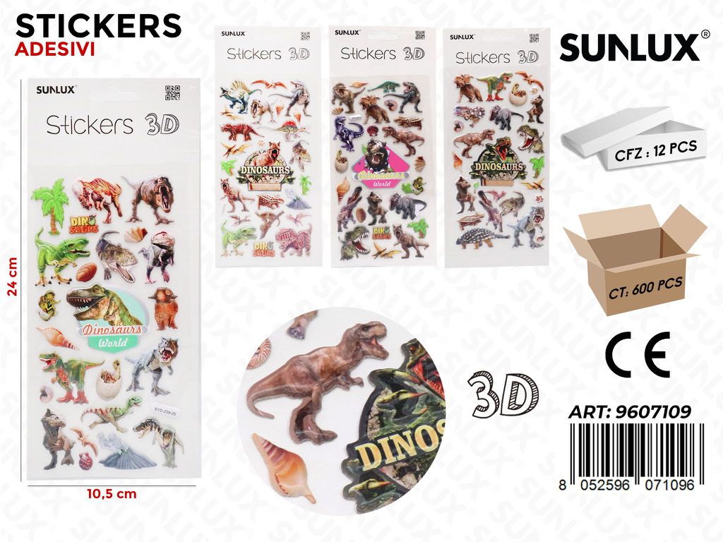 Sunlux Stickers Adesivi 3D Ass. 10.5*24CM