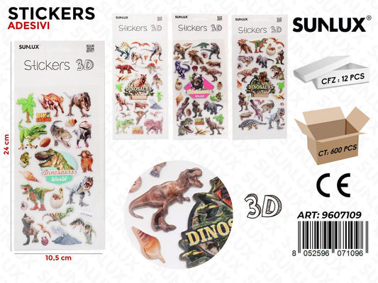 Sunlux Stickers Adesivi 3D Ass. 10.5*24CM
