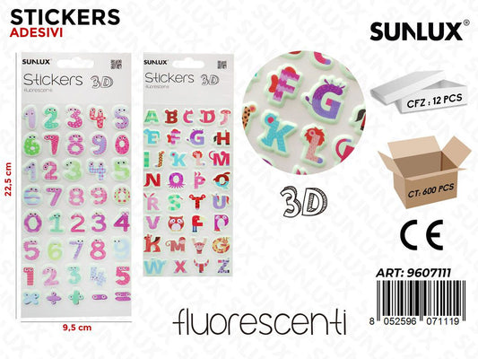 Sunlux Stickers Adesivi 3D Ass. 9.5*22.5CM