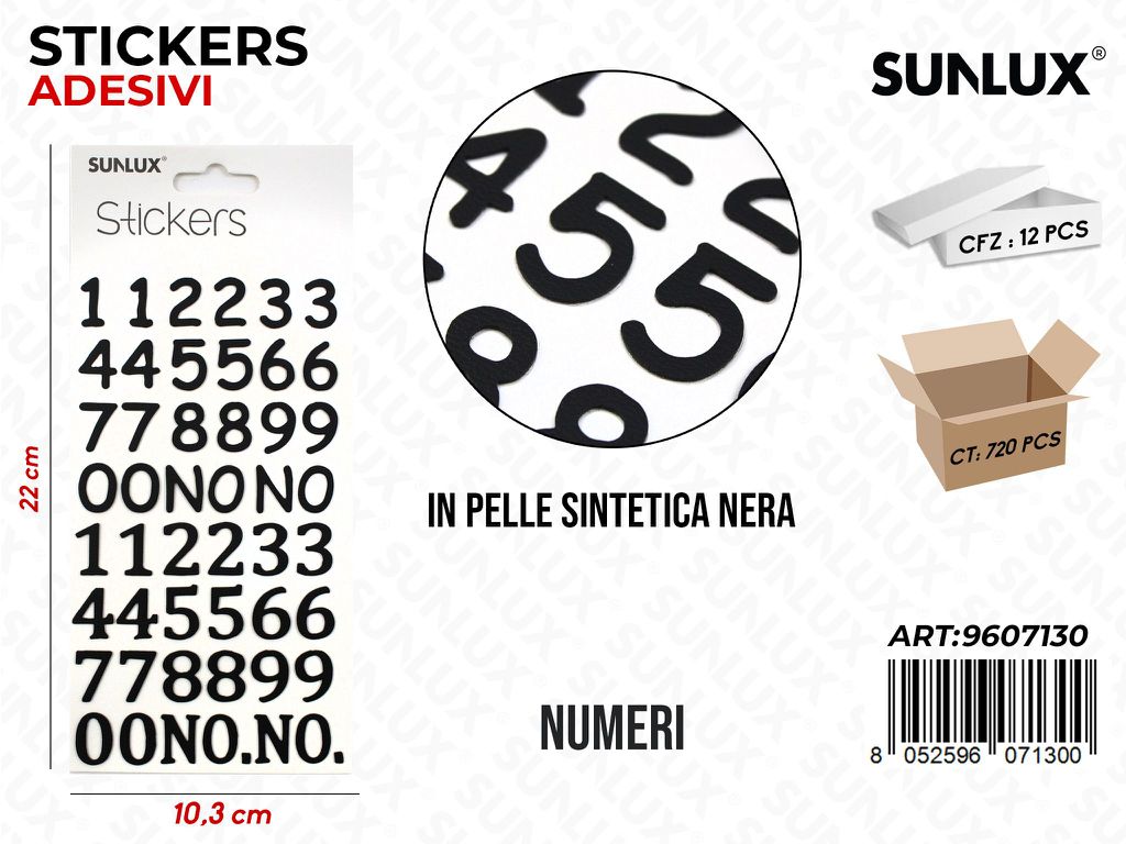 Sunlux Stickers Adv 3D Numeri 10.3*22CM