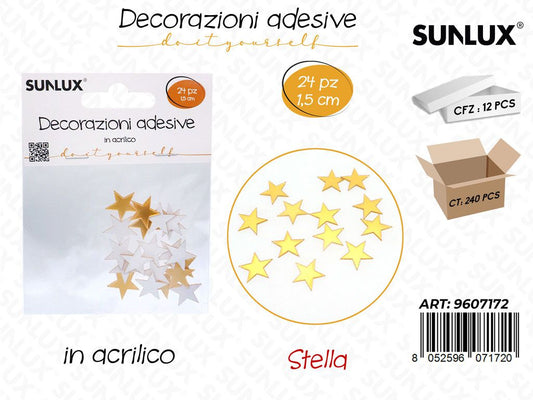 Sunlux Dec. Adv in Acrilico Stella 1.5CM 24PCS