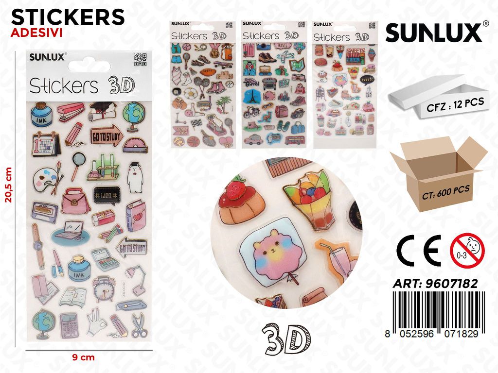 Sunlux Stickers Adv 3D Ass. 9*20.5CM