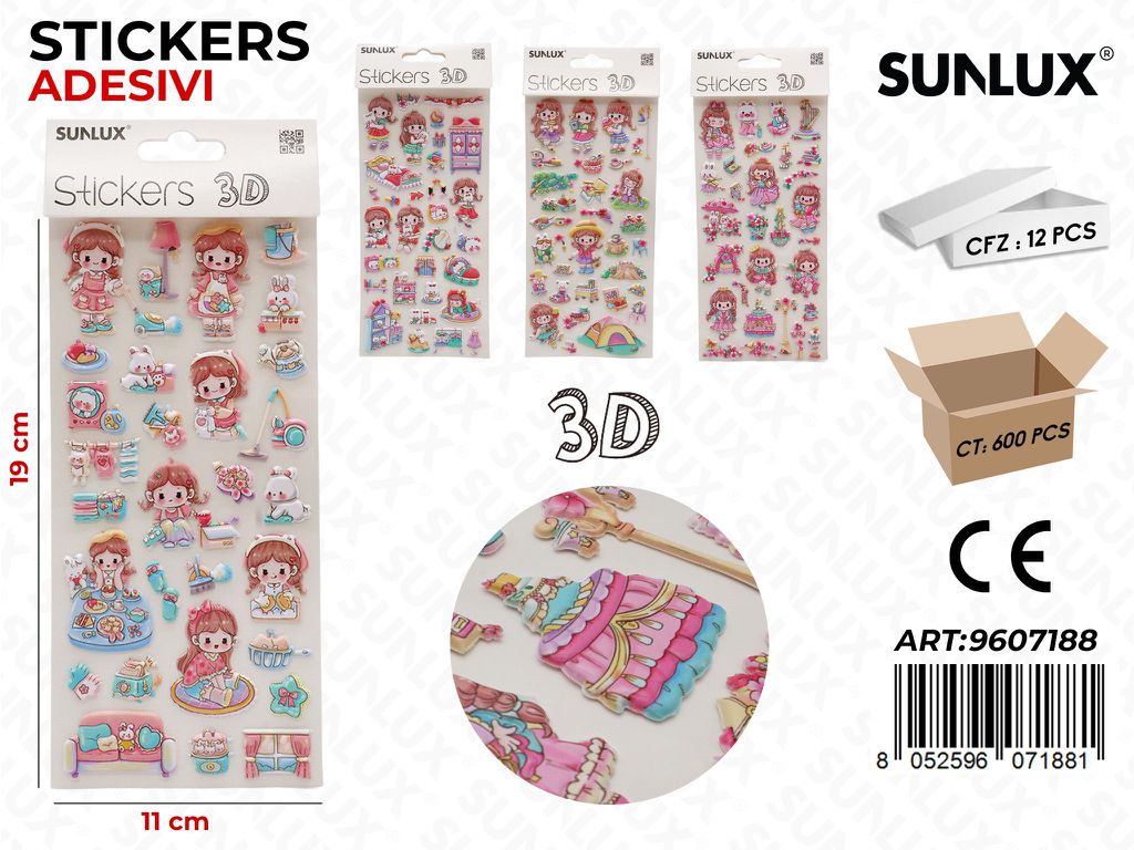 Sunlux Stickers Adv 3D Ass. 11*19CM