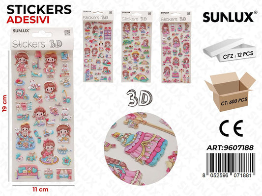Sunlux Stickers Adv 3D Ass. 11*19CM