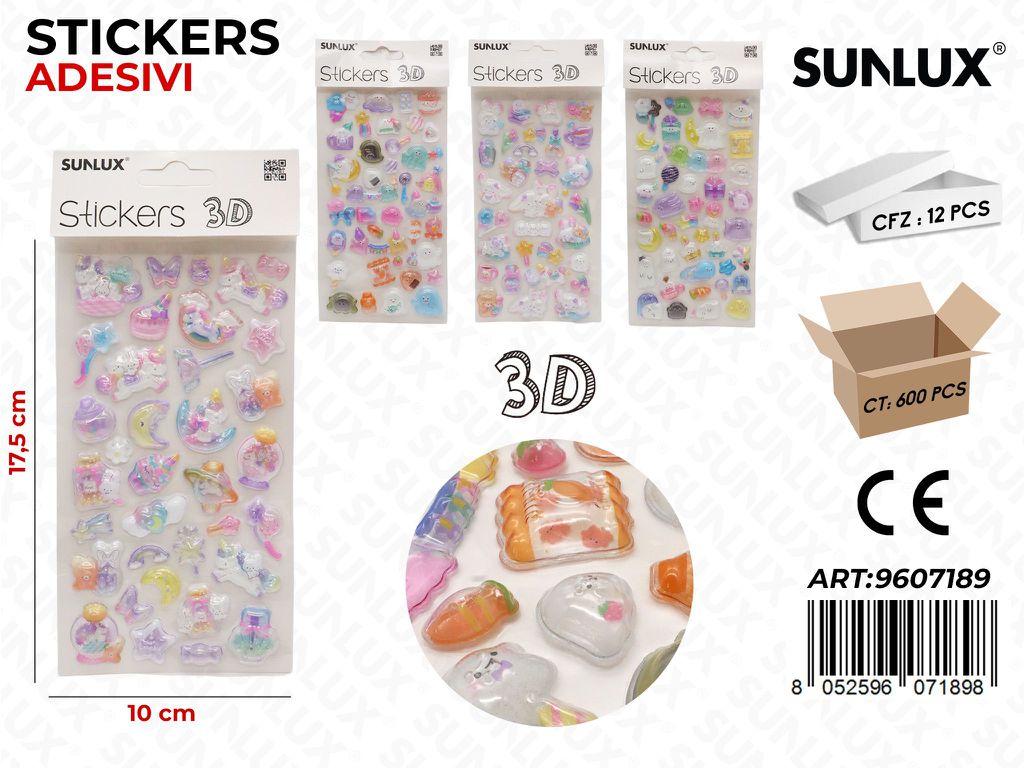 Sunlux Stickers Adv 3D Ass. 10*17.5CM