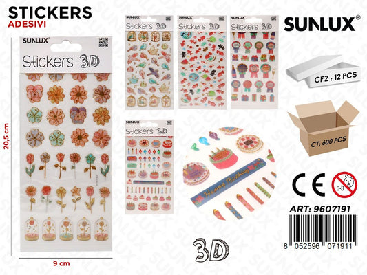 Sunlux Stickers Adv 3D Ass. 9.5*20.5CM