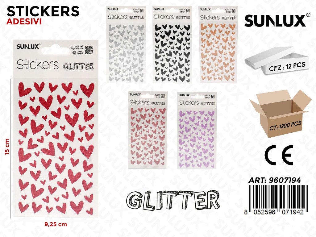 Sunlux Stickers Adv Glitter Ass. 9.25*15CM