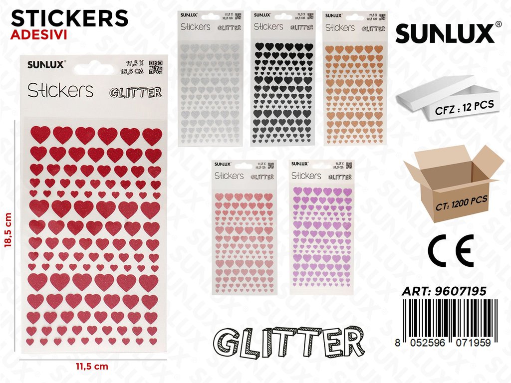 Sunlux Stickers Adv Glitter Ass. 11.5*18.5CM