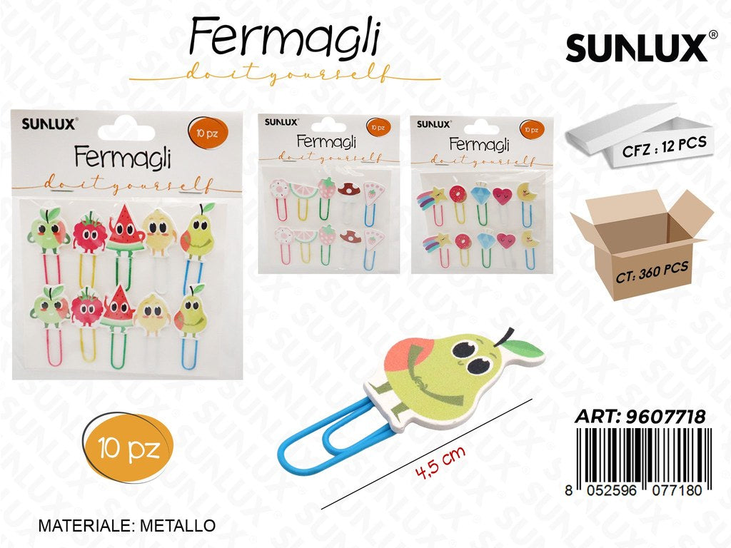 Sunlux Fermaglio Metallo 10PCS Ass. 4.5CM