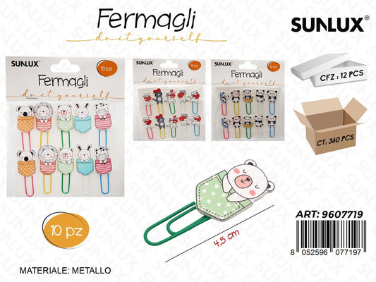 Sunlux Fermaglio Metallo 10PCS Ass. 4.5CM