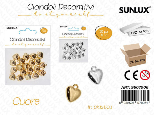 Sunlux Ciondoli Dec. Plast. Cuore 20PCS 14MM