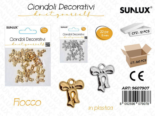 Sunlux Ciondoli Dec. Plast. Fiocco 22PCS 15MM