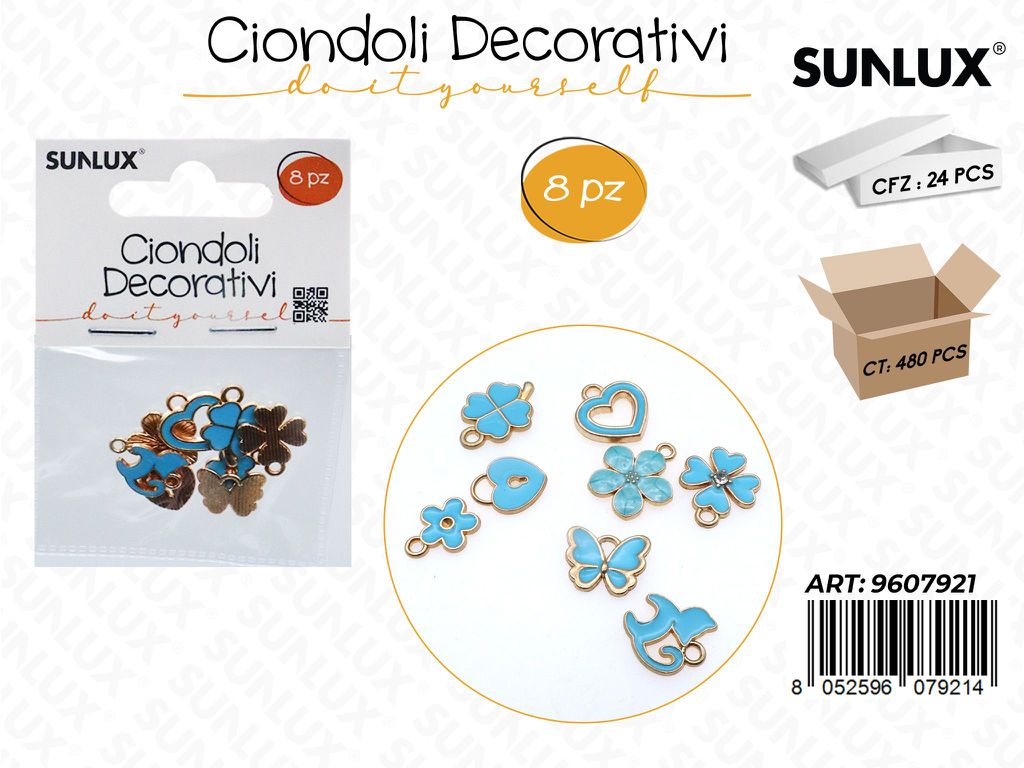 Sunlux Ciondoli Dec. Celeste 8PCS Ass.