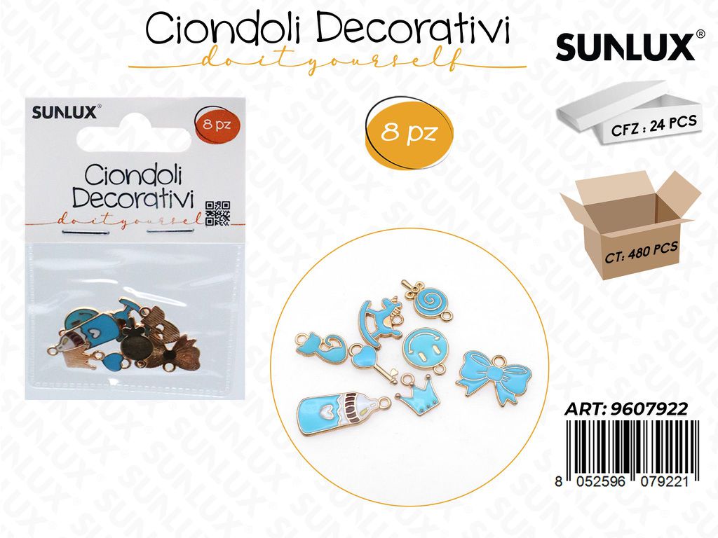 CIONDOLI DEC. CELESTE 8PCS ASS.