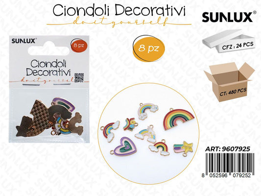 Sunlux Ciondoli Dec. Multicolor 8PCS Ass.