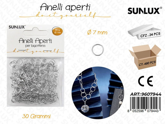 Sunlux Anelli Aperti Bigiotteria Arg. D.7MM 30GR