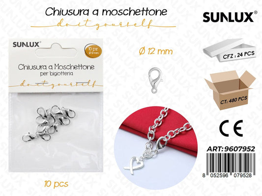 Sunlux Chiusura Mosc. Bigiotteria Arg. 10PCS 12MM
