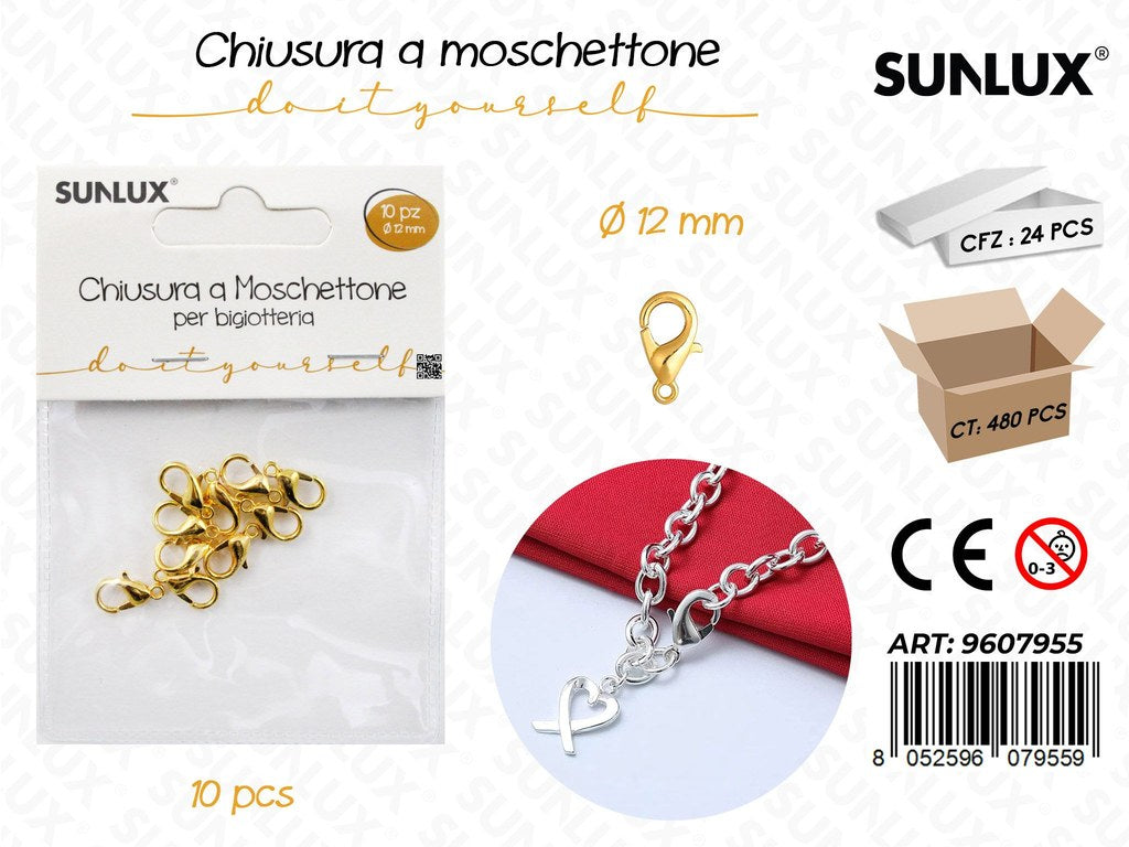 Sunlux Chiusura Mosc. Bigiotteria Oro 10PCS 12MM