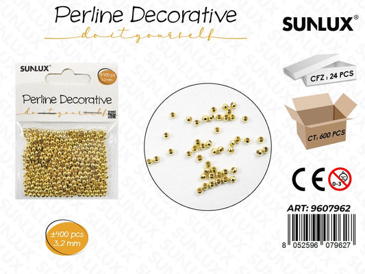 Sunlux Perline Dec. Oro 400PCS 3.2MM