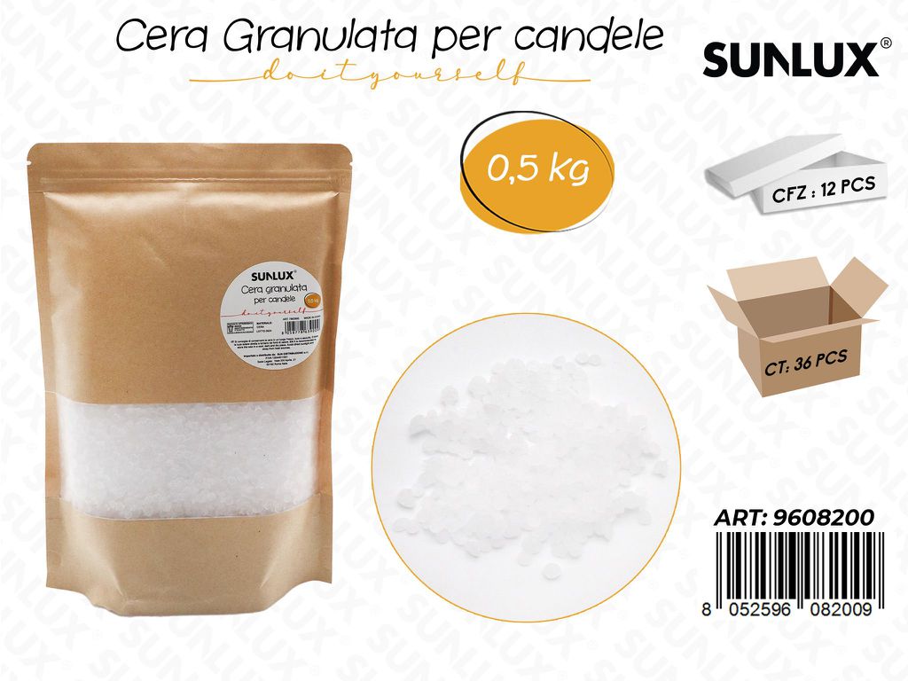 Sunlux Cera per Candela Granulata 0.5KG