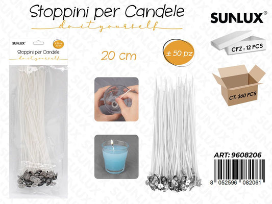 Sunlux Stoppini per Candele 50PCS 20CM