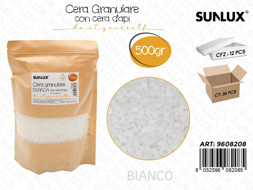 Sunlux Cera Granulare Bianco c/Cera Ape 500GR