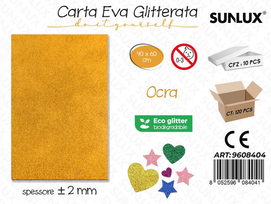 CARTA EVA GLITTER BIO OCRA 2MM*40*60CM