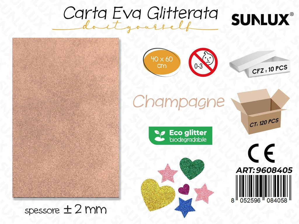 Sunlux Carta Eva Glitter Bio Champagne 2MM*40*60CM
