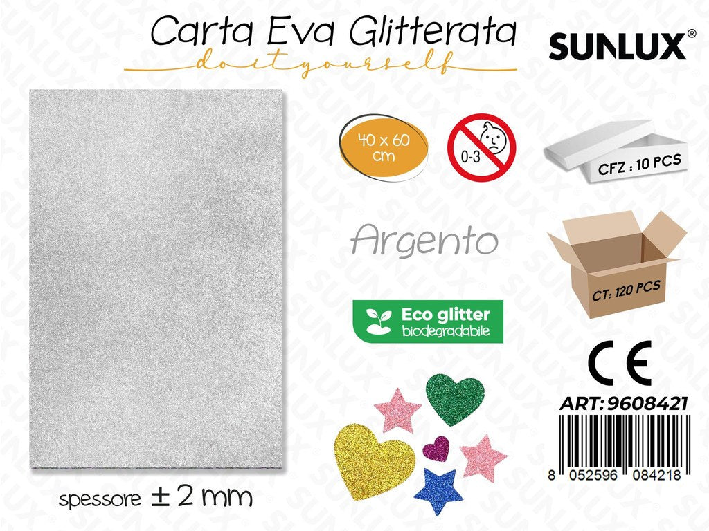 Sunlux Carta Eva Glitter Bio Arg. 2MM*40*60CM