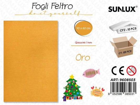 Sunlux Fogli di Feltro Oro 40*60CM 1MM
