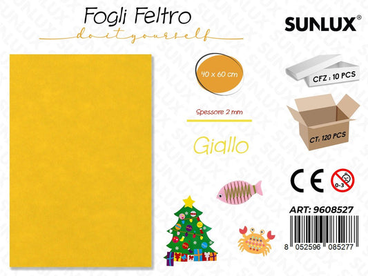 Sunlux Fogli di Feltro Giallo 40*60CM 2MM