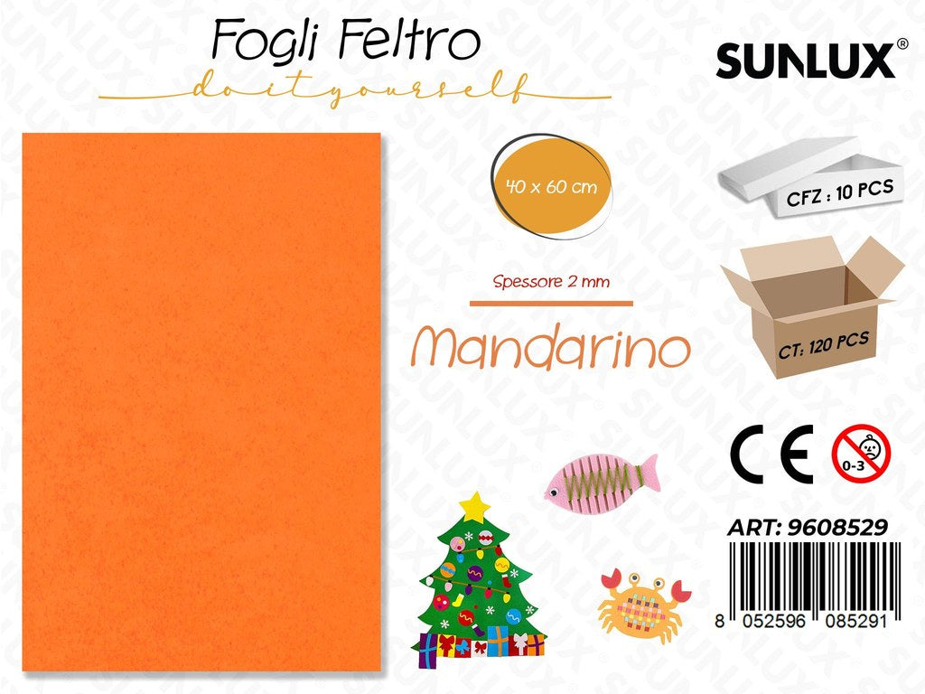Sunlux Fogli di Feltro Mandarino 40*60CM 2MM
