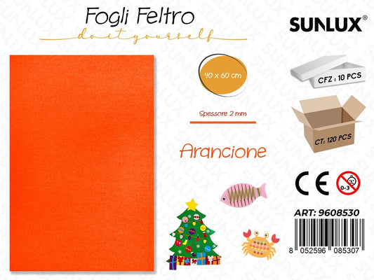 FOGLI DI FELTRO ARANCIONE 40*60CM 2MM