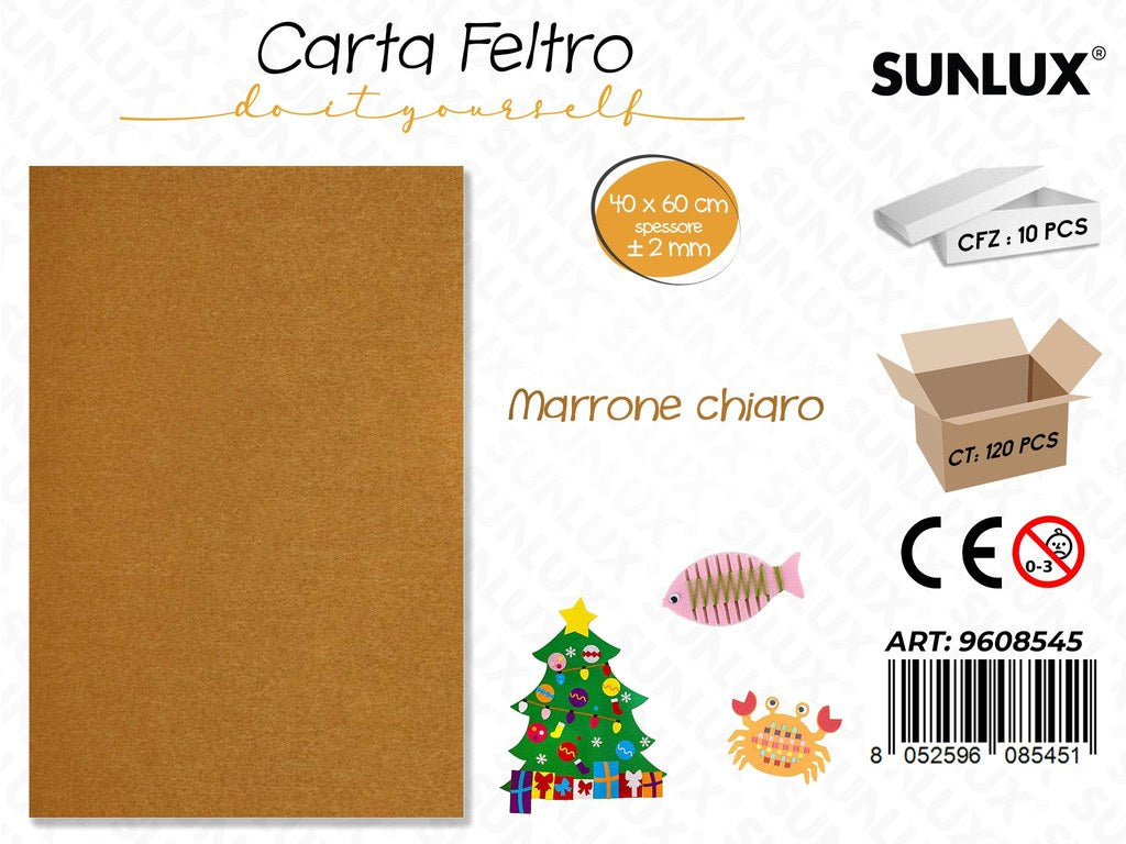 Sunlux Fogli di Feltro Marr. Chiaro 40*60CM 2MM