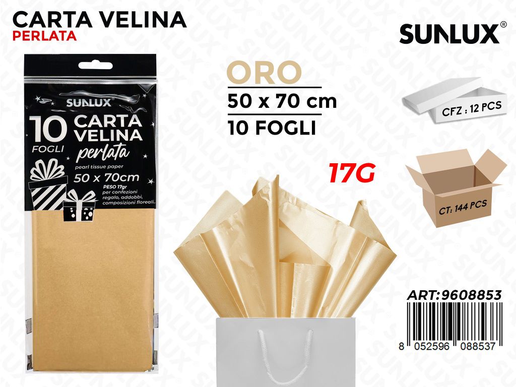 Sunlux Carta Velina Perl. Oro 10FF 50*70CM 17GR