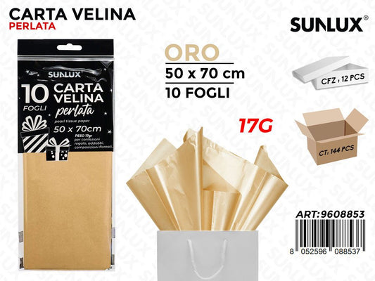 Sunlux Carta Velina Perl. Oro 10FF 50*70CM 17GR