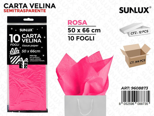 Sunlux Carta Velina Rosa 50*66CM 10FF