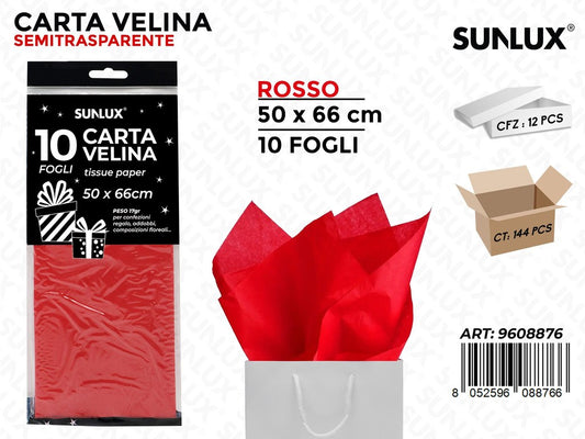 Sunlux Carta Velina Rosso 50*66CM 10FF
