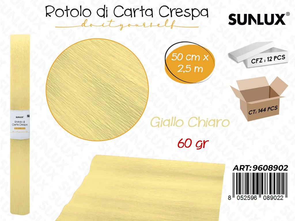 Sunlux Rot. Carta Crespa Giallo Ch. 60GR 50CM*2.5MT
