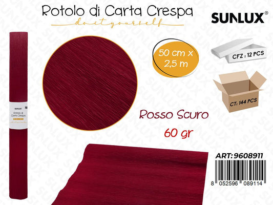 Sunlux Rot. Carta Crespa Rosso Sc. 60GR 50CM*2.5MT