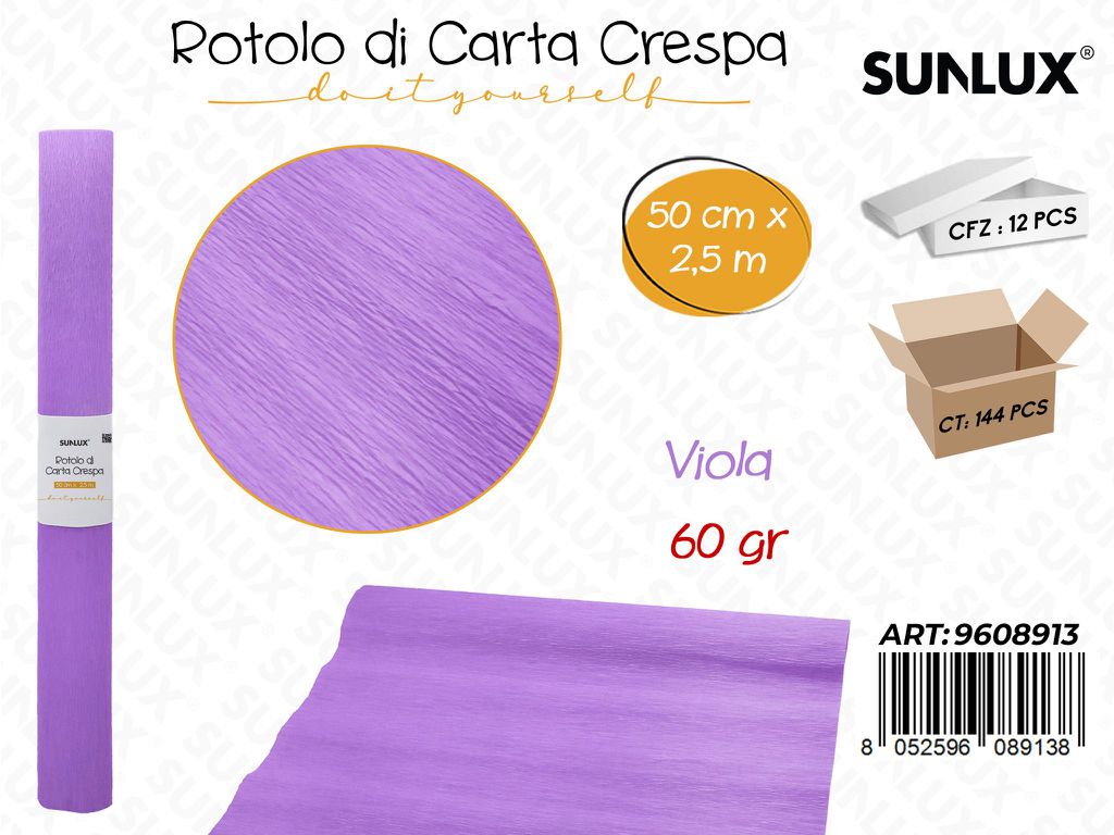 Sunlux Rot. Carta Crespa Viola 60GR 50CM*2.5MT