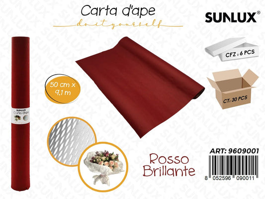 Sunlux Carta D'ape Rosso Brillante 50CM*9.1MT