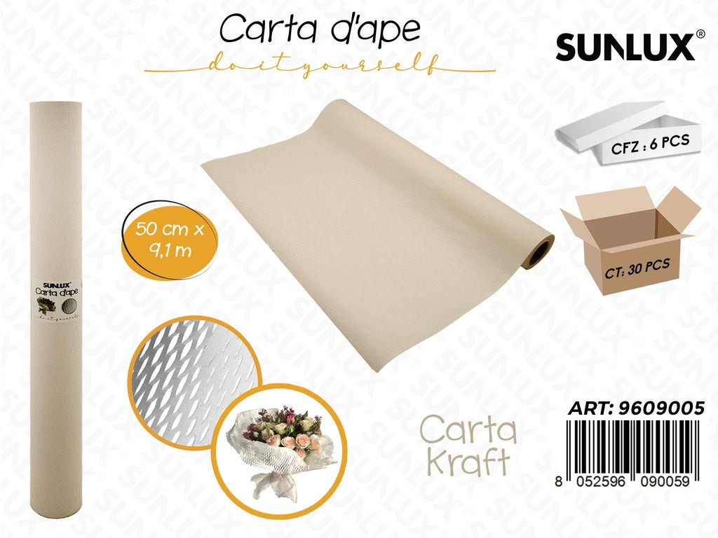 Sunlux Carta D'ape Carta Kraft 50CM*9.1MT