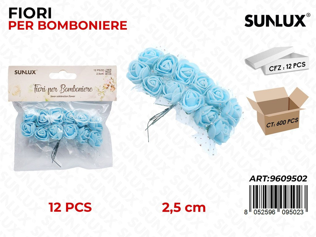 Sunlux Fiori Bomboniere Blu 12PCS 2.5CM