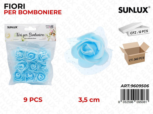 Sunlux Fiori Bomboniere Blu 9PCS 3.5CM