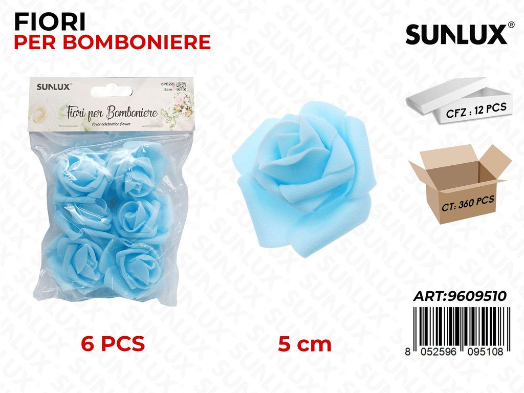 Sunlux Fiori Bomboniere Blu 6PCS 5CM