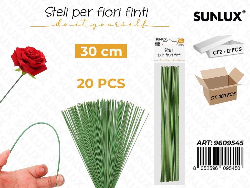 Sunlux Steli per Fiori Finti 20PCS 30CM