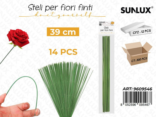 Sunlux Steli per Fiori Finti 14PCS 39CM