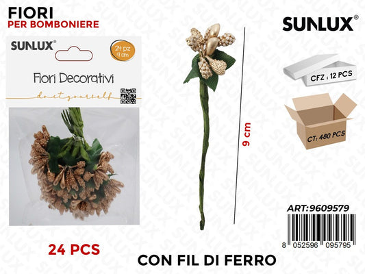 Sunlux Fiori Bomb. c/ Ferro Oro 24PCS 9CM